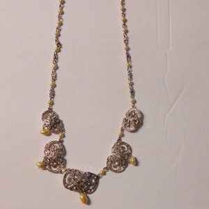Vintage Monet Rhinestone Beaded Adjustable Necklace NWT